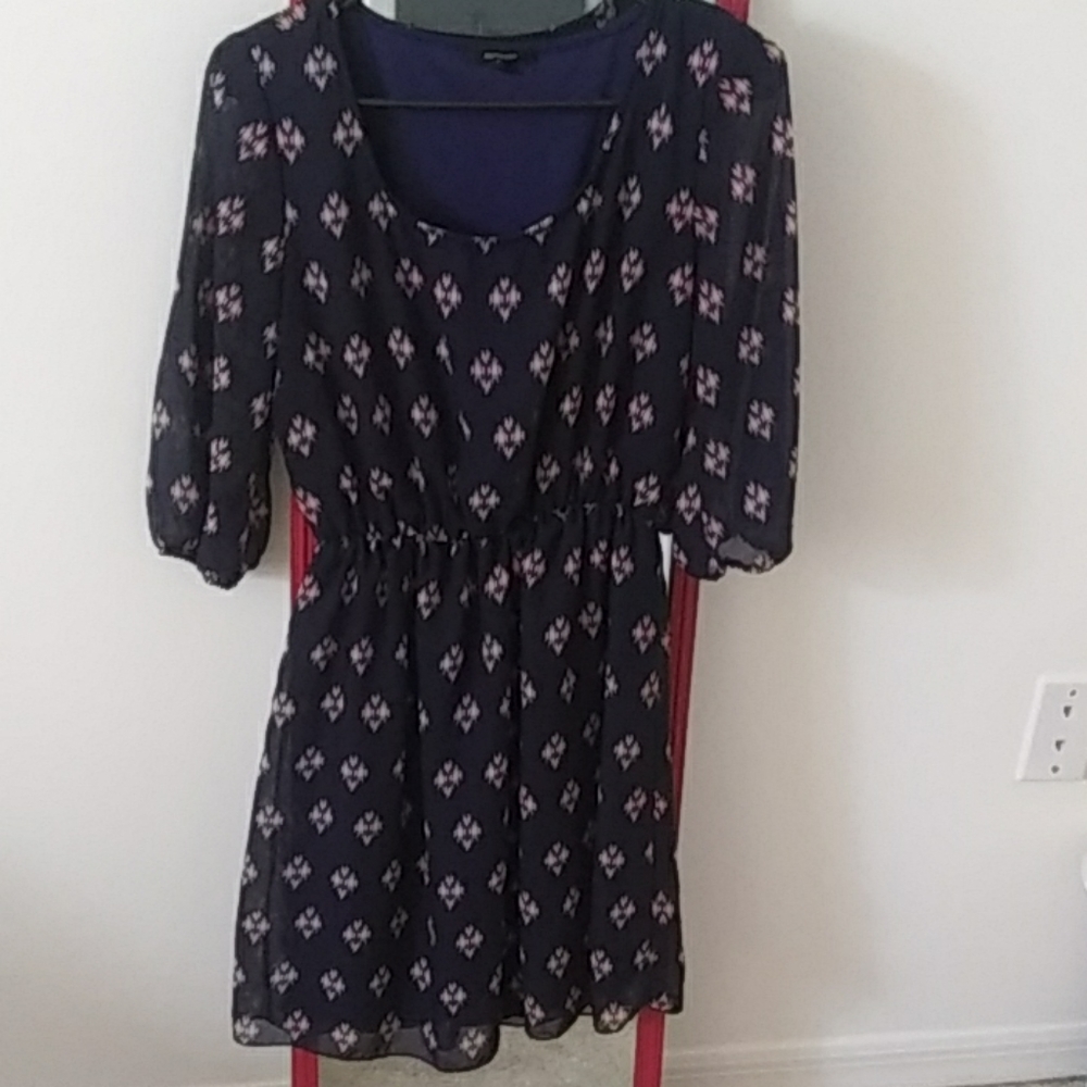 Navy Blue Long Sleeve Dress
